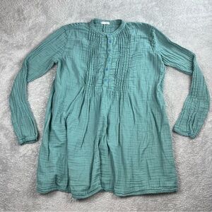 Free People x CP Shades Yoko Tunic Long Sleeve Cotton Tunic Dress Blue Size XL